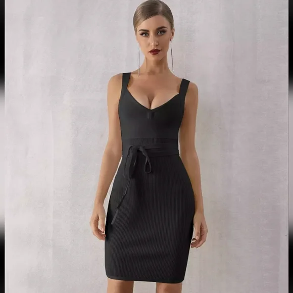 Pickyglam | Dresses | Black Mini Bandage Dress New Size S | Poshmark